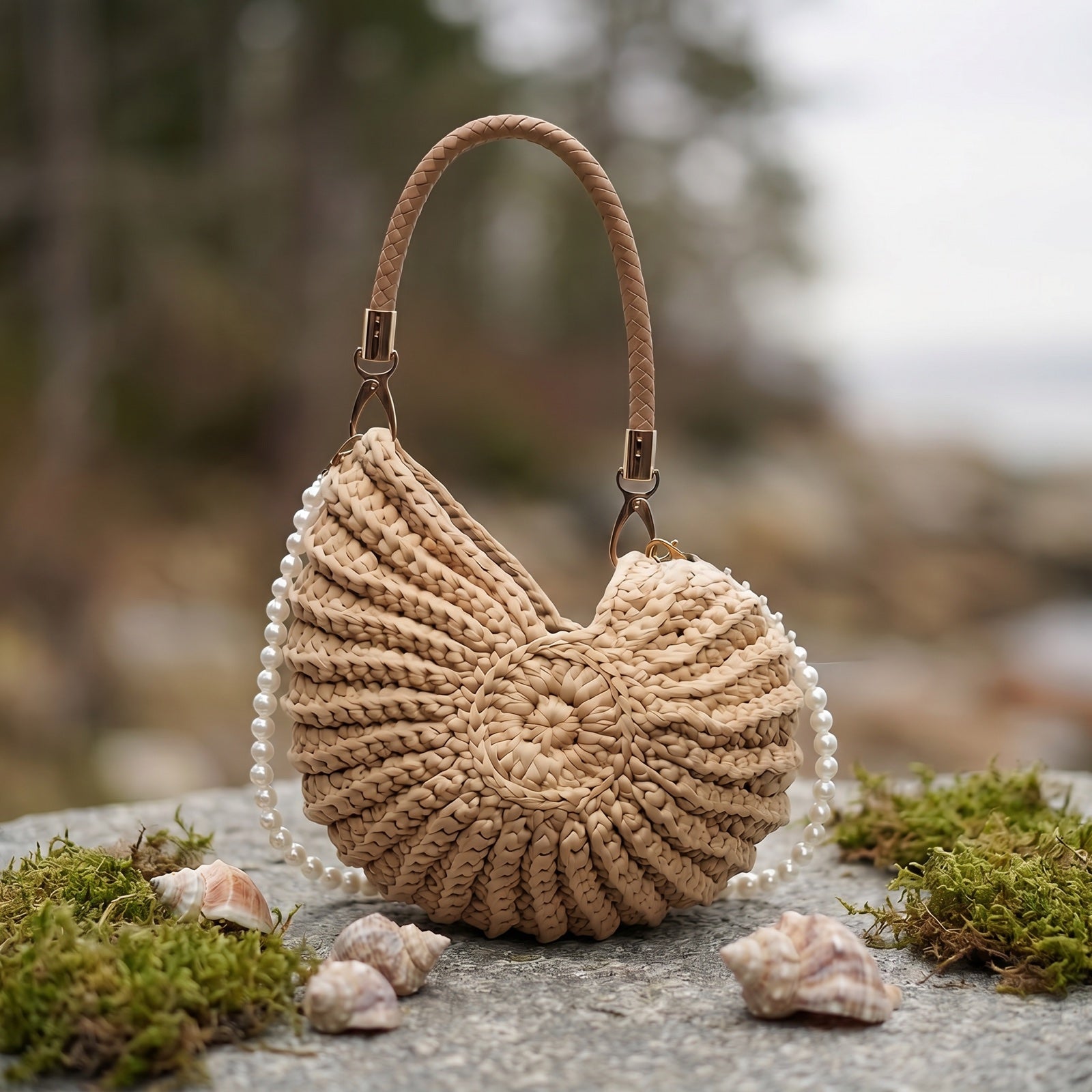 The hand-strung freshwater pearl cross-body strap