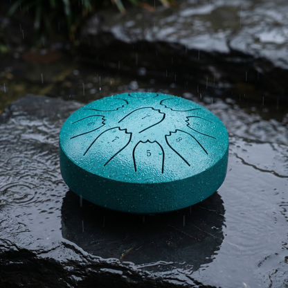 Rain drum on wet slate after a shower